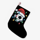 Santa Soccer Ball Sports Christmas Soccer Player スモールクリスマスストッキング (正面 (吊り時))