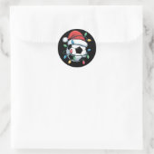 Santa Soccer Ball Sports Christmas Soccer Player ラウンドシール (バッグ)