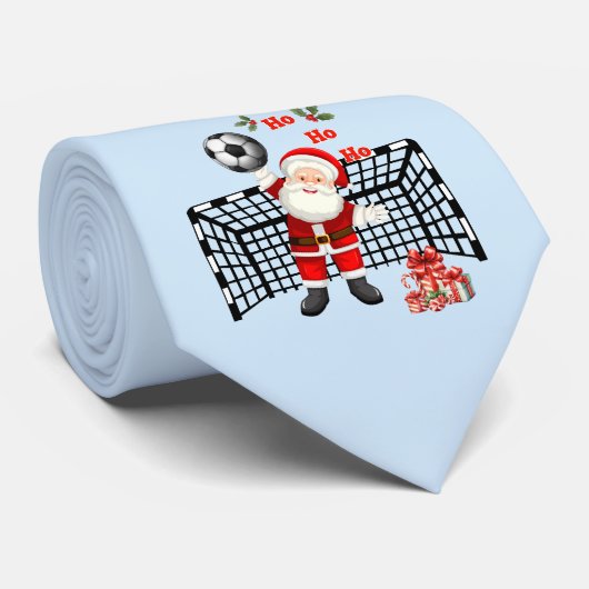 Santa Soccer Christmas Soccer Personalized ネクタイ (ロール)