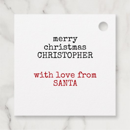 Santa Special Delivery パーソナライズされたから フェイバータグ (裏面)