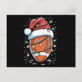 Santa Sports Christmas American Football Player  シーズンポストカード (正面)