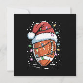 Santa Sports Christmas American Football Player  招待状 (正面)