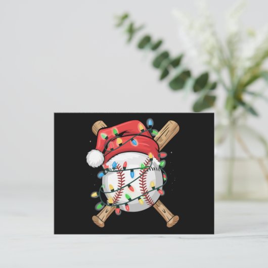 Santa Sports Christmas Baseball Player  シーズンポストカード (スタンド正面)