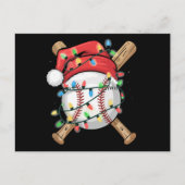 Santa Sports Christmas Baseball Player  シーズンポストカード (正面)
