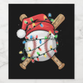 Santa Sports Christmas Baseball Player  ワインラベル (シングルラベル)