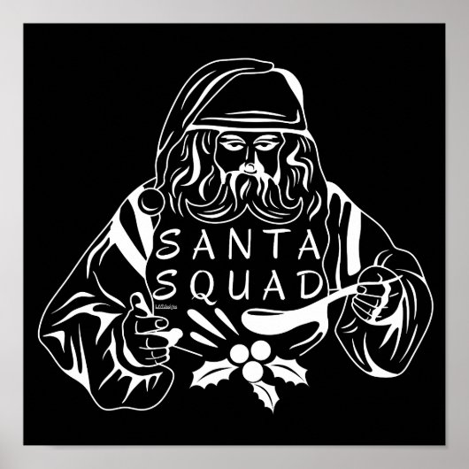 SANTA SQUADクリスマスギフトおもしろいアイディア ポスター (正面)