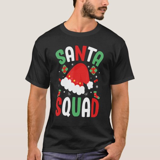 Santa Squad Family Group Matching Christmas Pajama Tシャツ (正面)