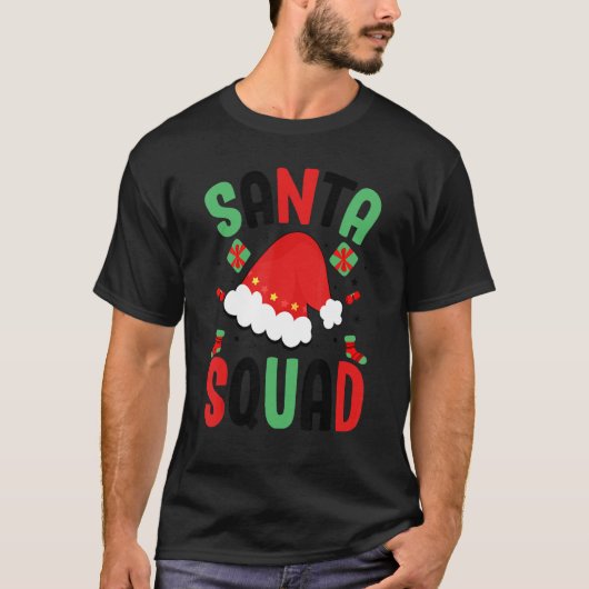 Santa Squad Family Group Matching Christmas Pajama Tシャツ (正面)