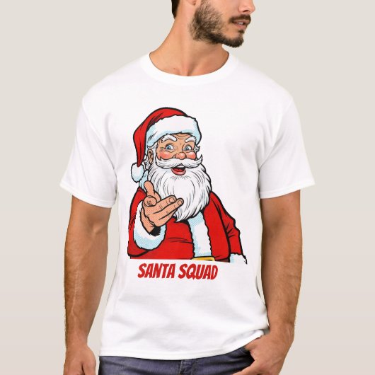 Santa Squad Funny Christmas Family Matching Tシャツ (正面)
