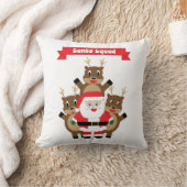 Santa Squad Funny Reindeer クッション (ブランケット)
