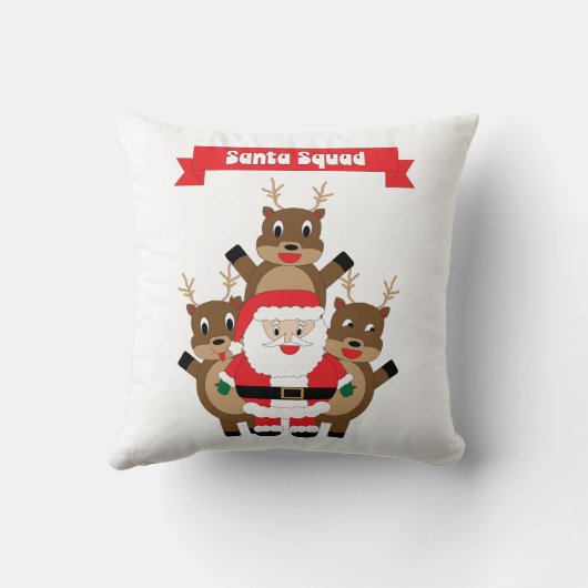 Santa Squad Funny Reindeer クッション (裏面)