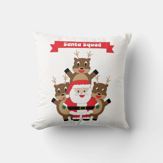 Santa Squad Funny Reindeer クッション (正面)