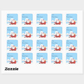 Santa Square Stickers 3インチ（6枚）から スクエアシール (シート)