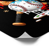 Santa Srts Design For Men Boys Christmas Baseball  ポスター (角)