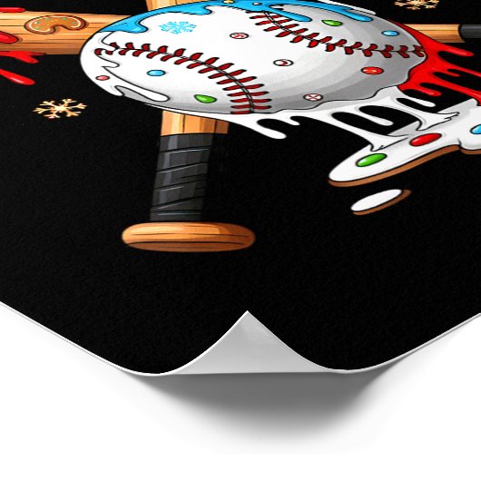 Santa Srts Design For Men Boys Christmas Baseball  ポスター (角)