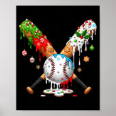 Santa Srts Design For Men Boys Christmas Baseball  ポスター (正面)
