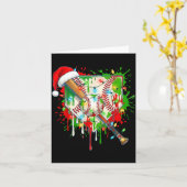 Santa Srts Ice Baseball Christmas Xmas Pajama Kid  カード (黄色い花)