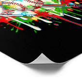 Santa Srts Ice Baseball Christmas Xmas Pajama Kid  ポスター (角)