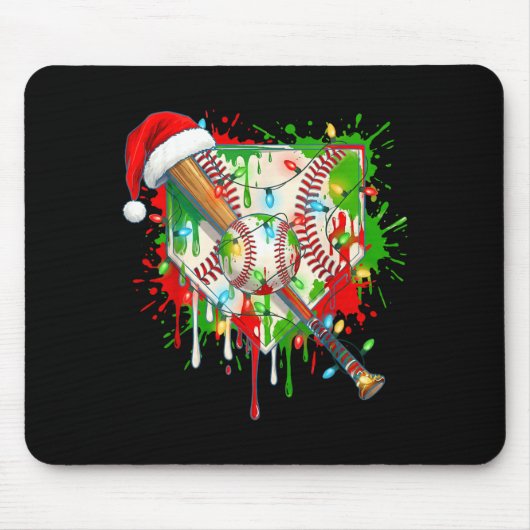 Santa Srts Ice Baseball Christmas Xmas Pajama Kid  マウスパッド (正面)