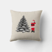 Santa standing near pine tree クッション (裏面)