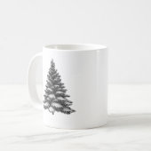 Santa standing near pine tree コーヒーマグカップ (正面左)