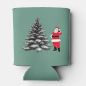 Santa standing near pine tree 缶クーラー (裏面)