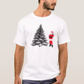 Santa standing near pine tree tシャツ (正面)