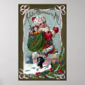 Santa Stepping Into Chimney ポスター (正面)