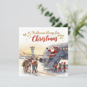 Santa steps out of the airplane Christmas Aviation シーズンカード (スタンド正面)