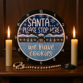 Santa Stop Here Cookies ラージ壁時計