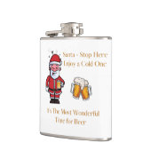 Santa - Stop Here, Enjoy a Cold One on a  フラスク (左)