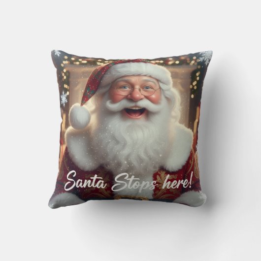 Santa Stops Here! クッション (裏面)