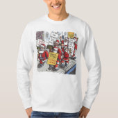Santa Strike men white long sleeve shirt Tシャツ (正面)