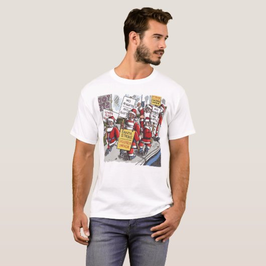 Santa Strike men white T-shirt Tシャツ (正面フル)