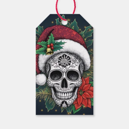Santa Sugar Skull ギフトタグ (正面)