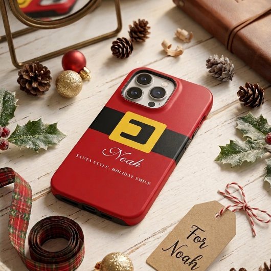 Santa Suit Holiday — Personalized Name Edition iPhoneケース