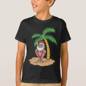 Santa Summer Swimsuit Funny Christmas In July Beac Tシャツ (正面)