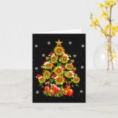 Santa Sunflower Christmas Tree Xmas Lights Santa S カード (黄色い花)