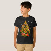 Santa Sunflower Christmas Tree Xmas Lights Santa S Tシャツ (正面フル)