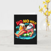 Santa Sungles Ho Ho Hold My Beer Christmas In July カード (黄色い花)