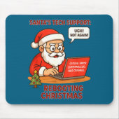Santa Support s Rebooting Humor Tech Computer Joke マウスパッド (正面)