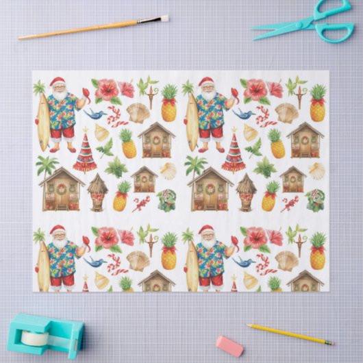 Santa Surf Shack Hawaii – “Mele Kalikimaka!”  薄葉紙 (クラフト)