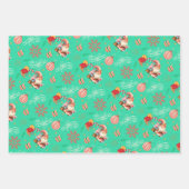 Santa & Sweet Holiday Pattern Gift Wrap Set ラッピングペーパーシート (正面2)