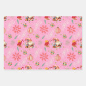 Santa & Sweet Holiday Pattern Gift Wrap Set ラッピングペーパーシート (正面)