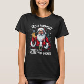 Santa TechサポートクリスマスユーモアTシャツ Tシャツ (正面)