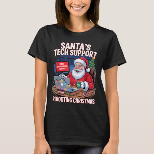 Santa Tech s Support Rebooting Vibes Tシャツ (正面)