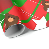 Santa Teddy bear in Christmas stocking ラッピングペーパー (ロールコーナー)