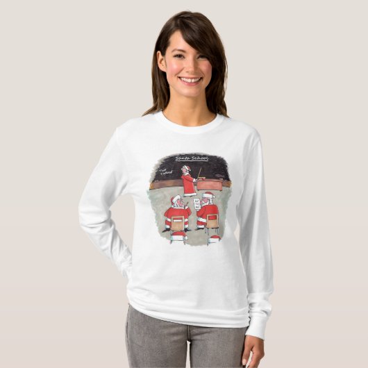 Santa Test women白い長袖Tシャツ Tシャツ (正面フル)