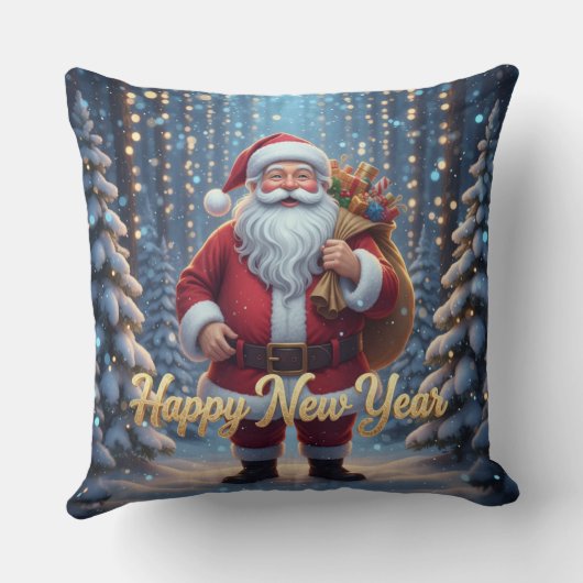 Santa Throw Pillow | Happy New Year Magical Christ クッション (裏面)