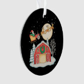 Santa Tractor Farm Farmer Christmas Farming Xmas オーナメント (正面)